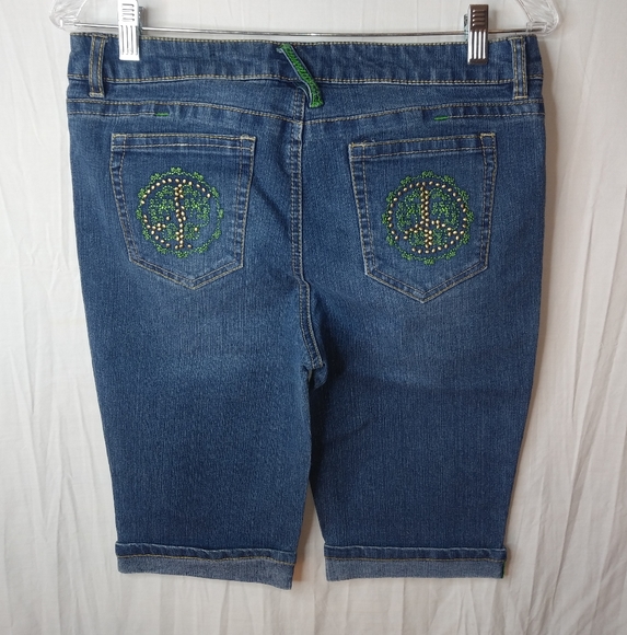 Bongo 5 Peace Sign Jeans Shorts - Picture 1 of 6